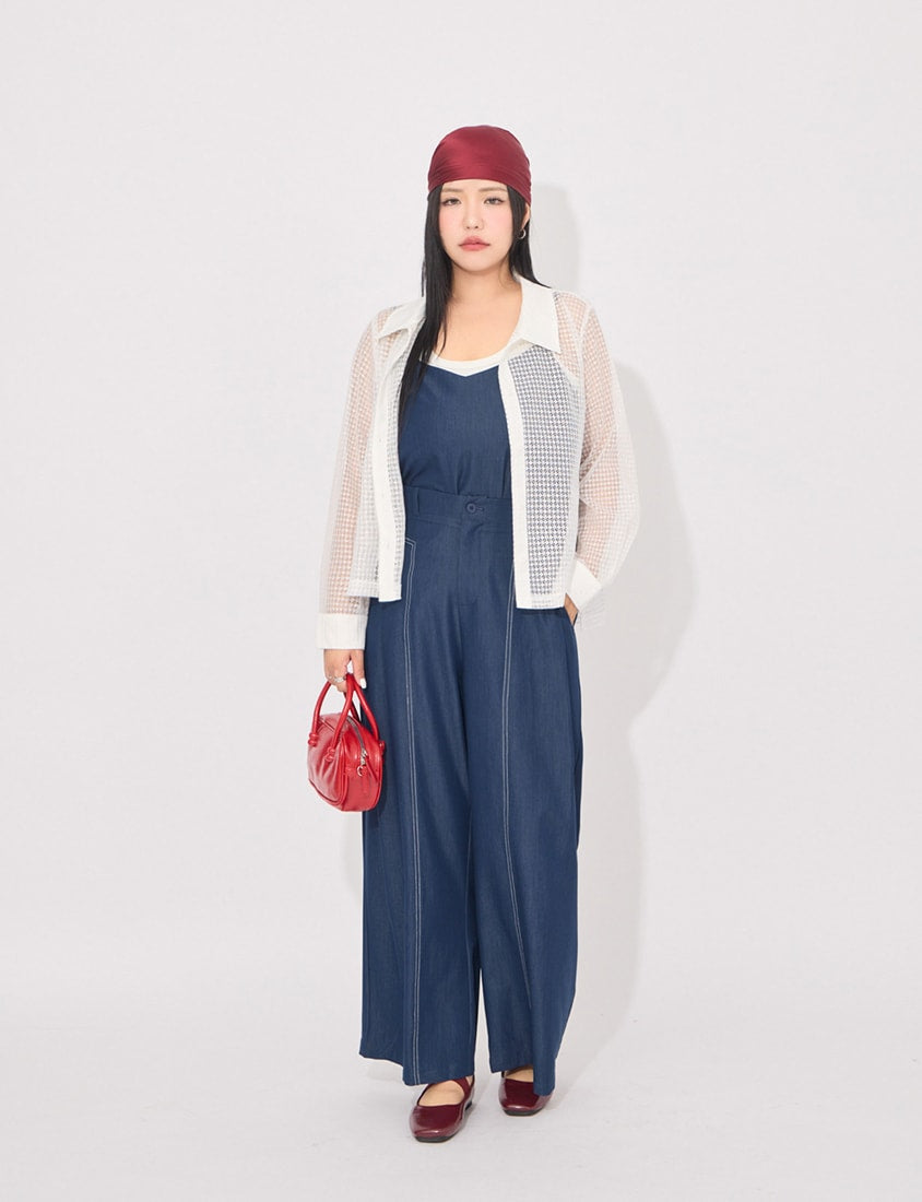 MORE U Textured Geometric Cut-Out Plus Size Shirt