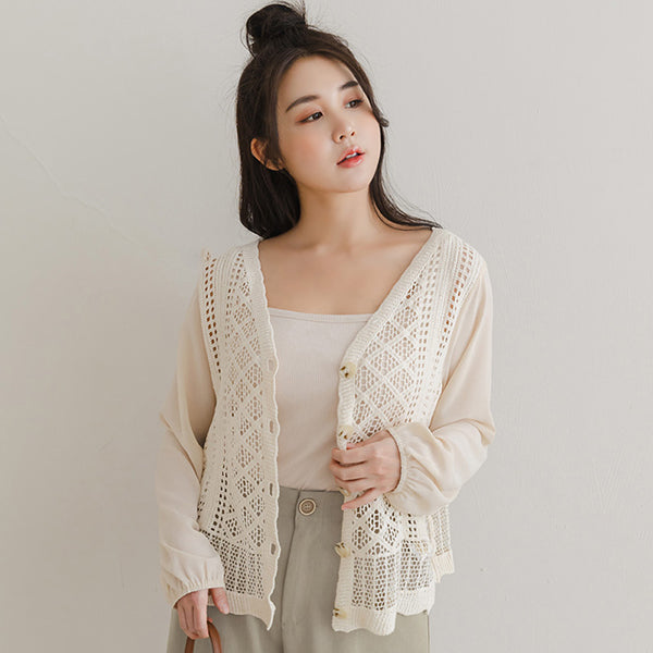 Bohemian Sheer Knit Plus Size Cover Up