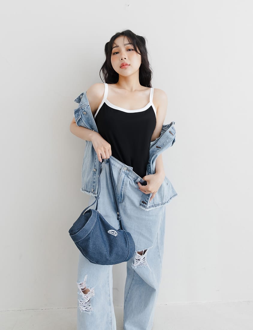 Pobra. COOL PRO+ Contrast Piping Plus Size Padded Tank Top