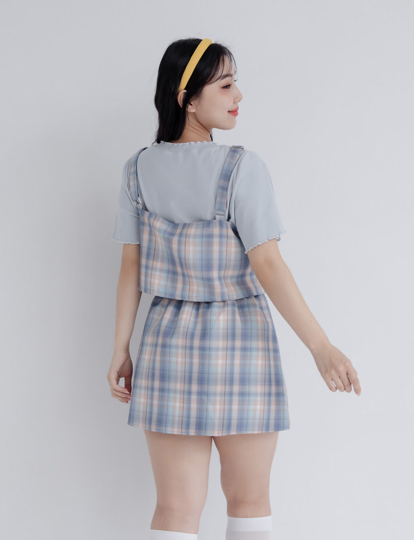 Korean Preppy Adjustable Plaid Plus Size Vest