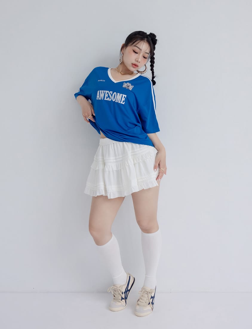 MUA! Ruffled Elastic Waist Plus Size MiniSkirt