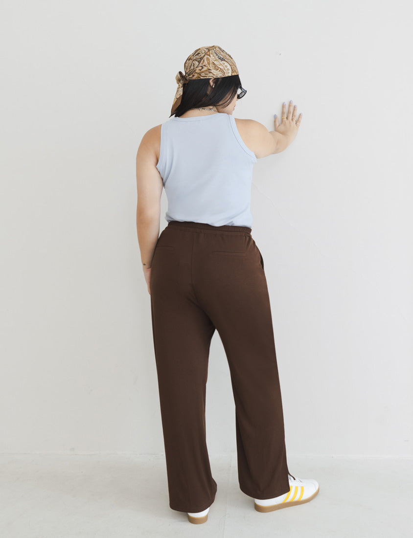 MUA! Ribbed Slimming Slit-Hem Plus Size Pants
