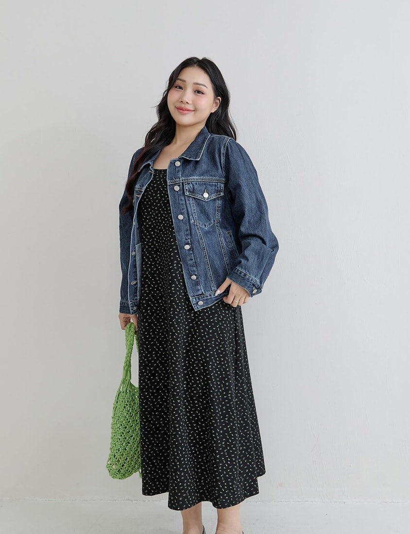 Casual Classic Denim Plus Size Long Sleeve Jacket
