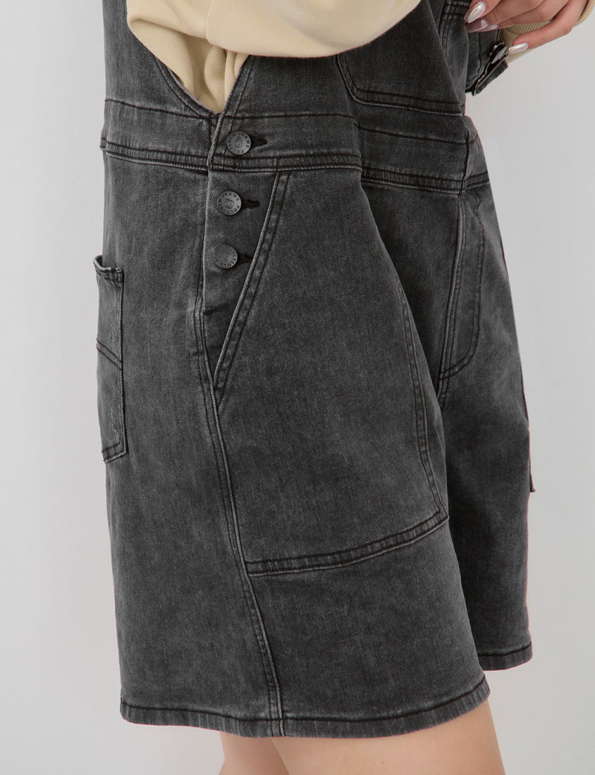 Adjustable Multi-Pocket Denim Plus Size Overalls Shorts