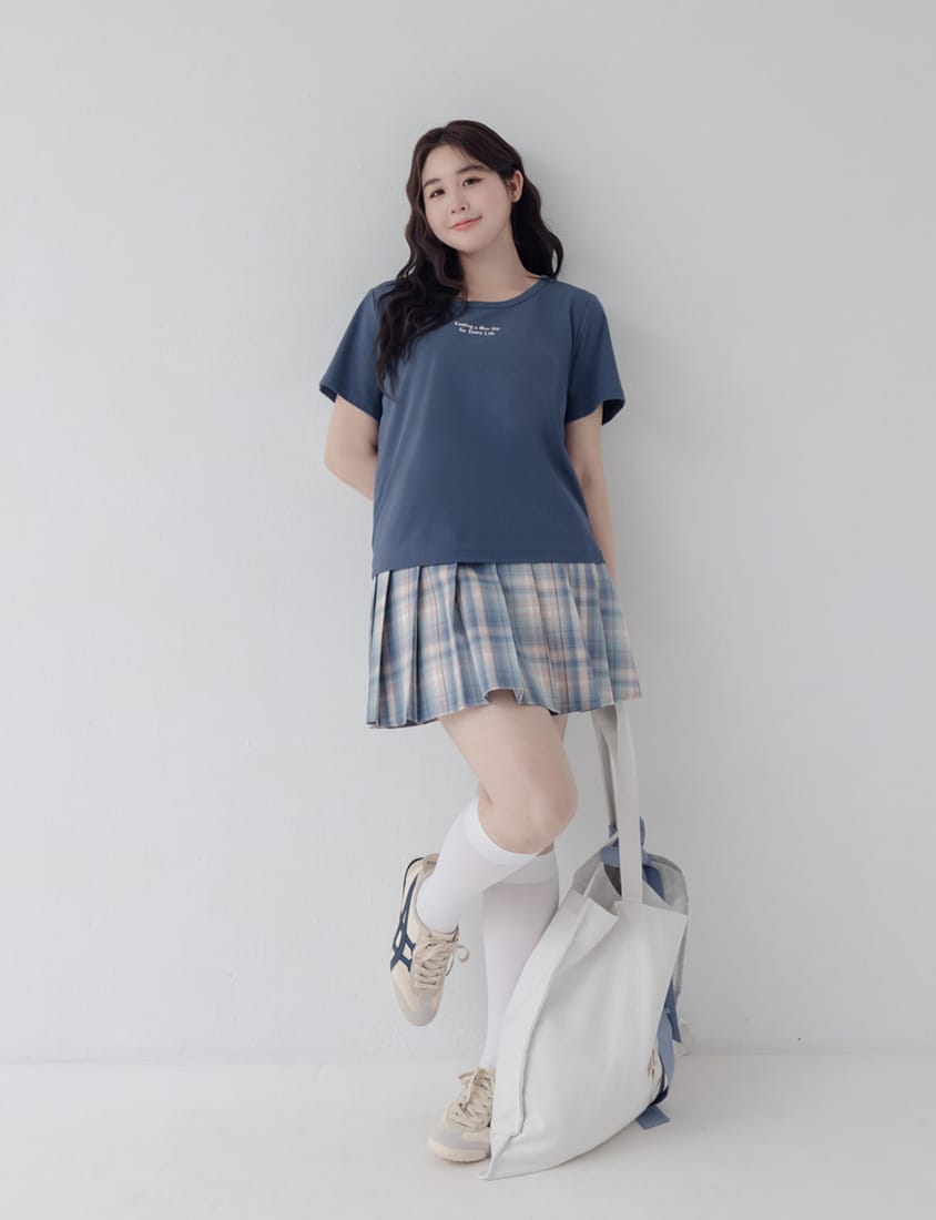 Mei-Mei Charity Slogan Plus Size Embroidered Tee