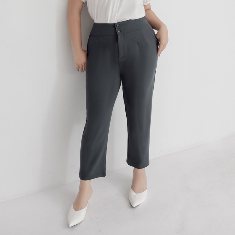 MISS. Apple-Shaped Body Friendly High Waist Plus Size Trousers