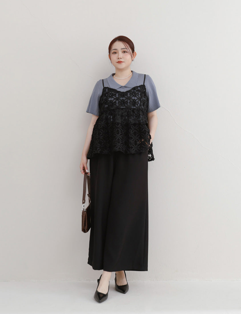 MISS. Pear-Shaped Friendly Wrinkle-Resistant Plus Size Wide Leg Trousers