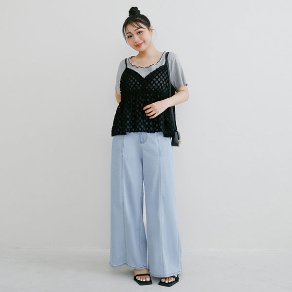 Two-Piece Japanese-Style Color-Block Plus Size Top Set