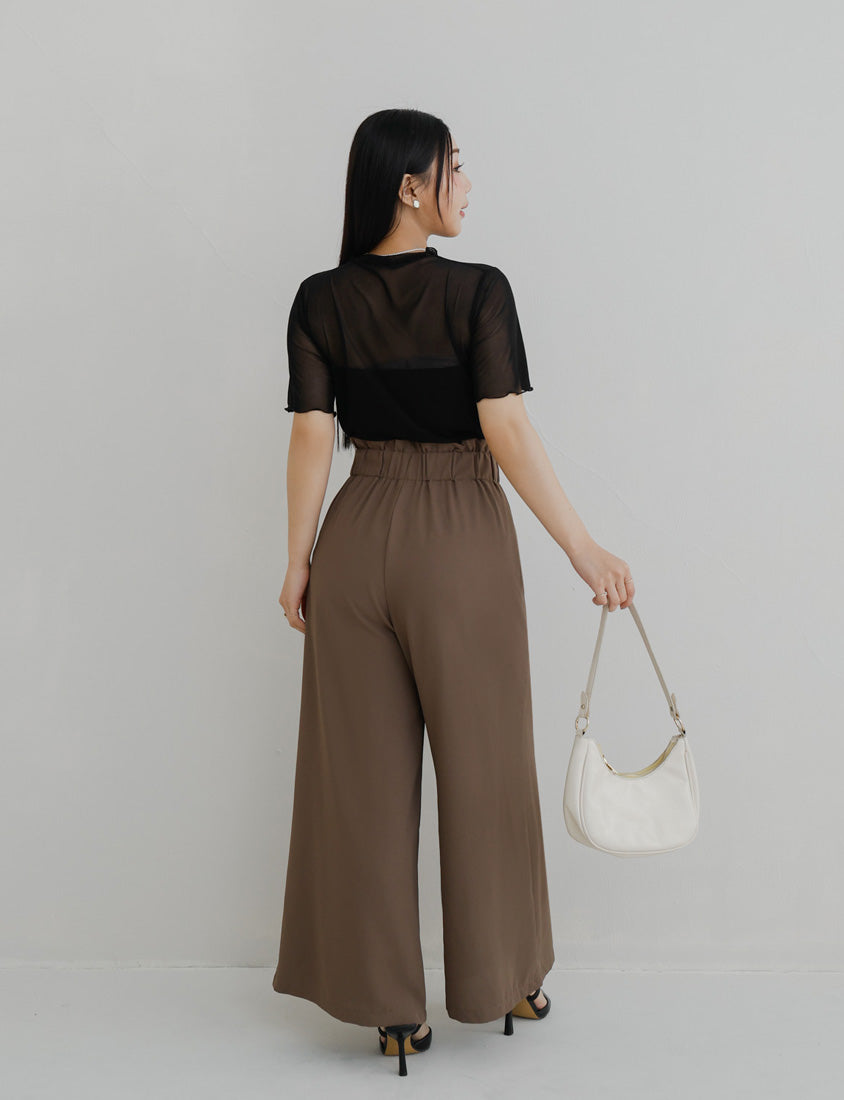 MISS. Sheer Wavy Edge Korean Style Plus Size Short Sleeve Top