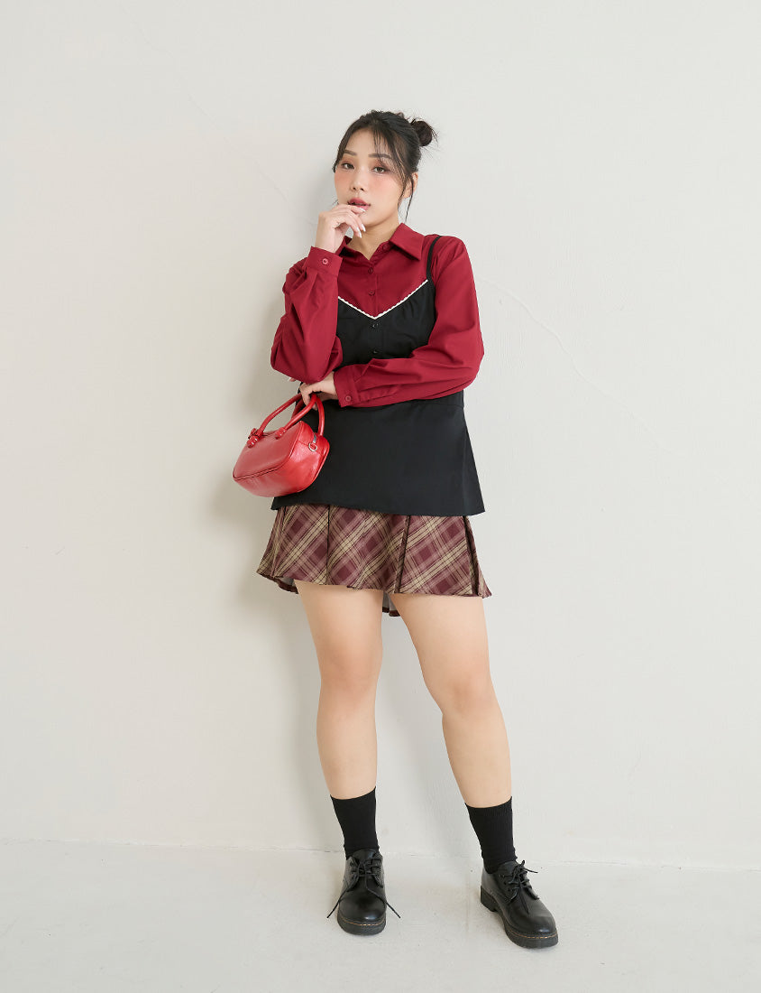 Lace V-Neck Adjustable Waist Plus Size Tank Top