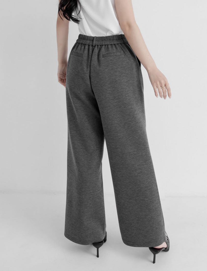 Miss. Space Cotton Back-Elastic Plus Size Straight-Leg Pants