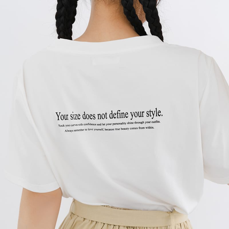 Cooling V-Neck Side Slit Plus Size Graphic Tee