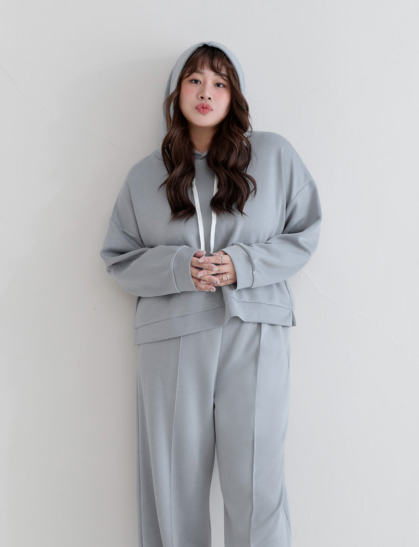 Cloud Cotton Multi-Color Cropped Plus Size Hoodie