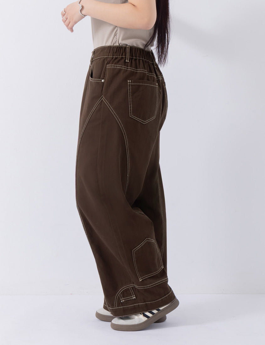MUA! Inverted Seam Plus Size Straight-Leg Wide Pants