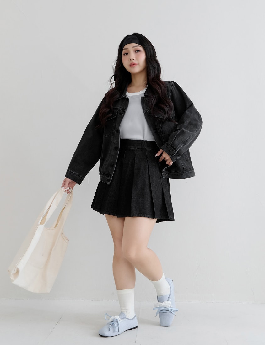 Casual Classic Denim Plus Size Long Sleeve Jacket