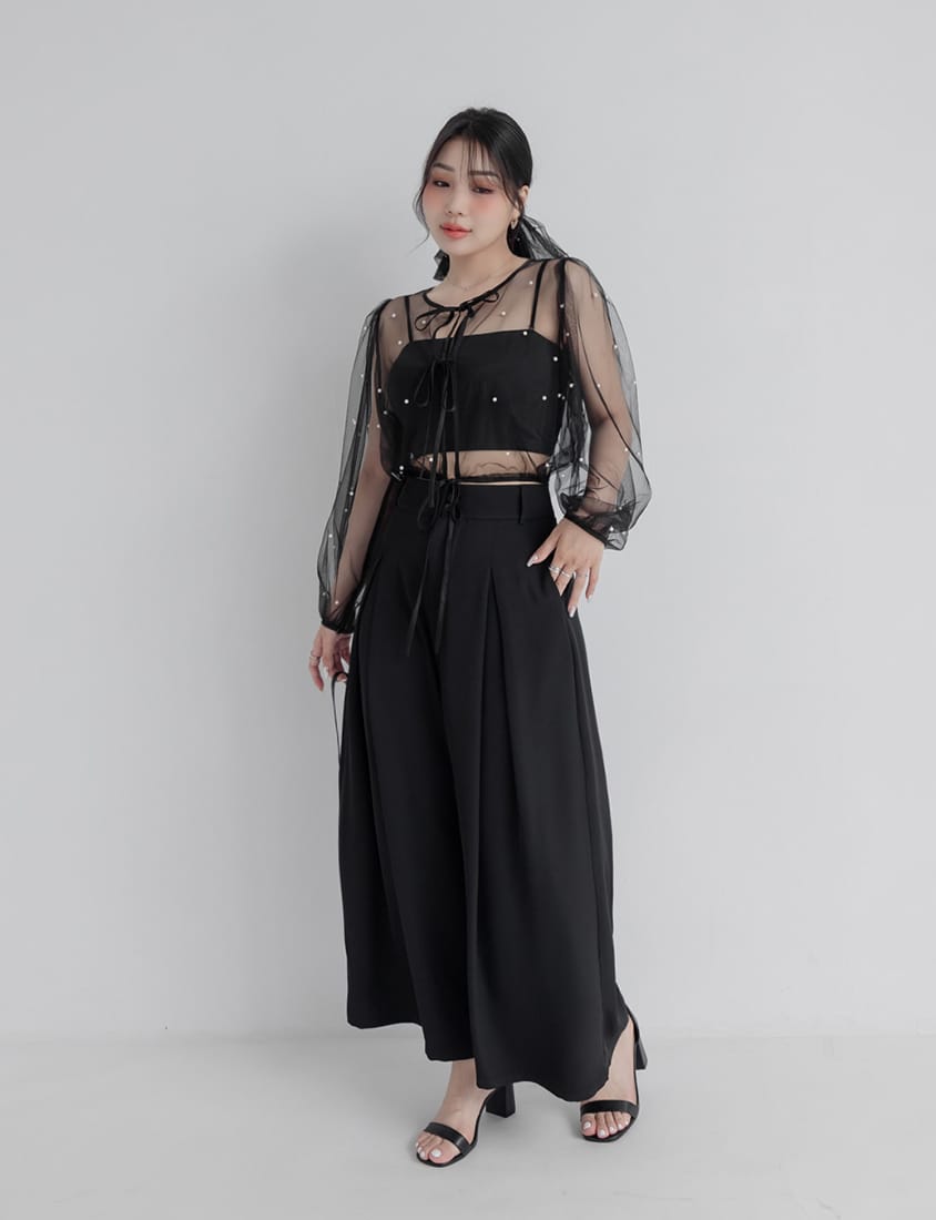 MISS. High Waist Pleated Tummy Flattering Plus Size Tailored Pants