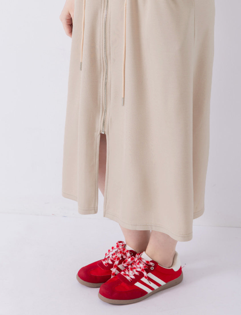 Ultra-Light Space Cotton Zip Front Plus Size Maxi Dress
