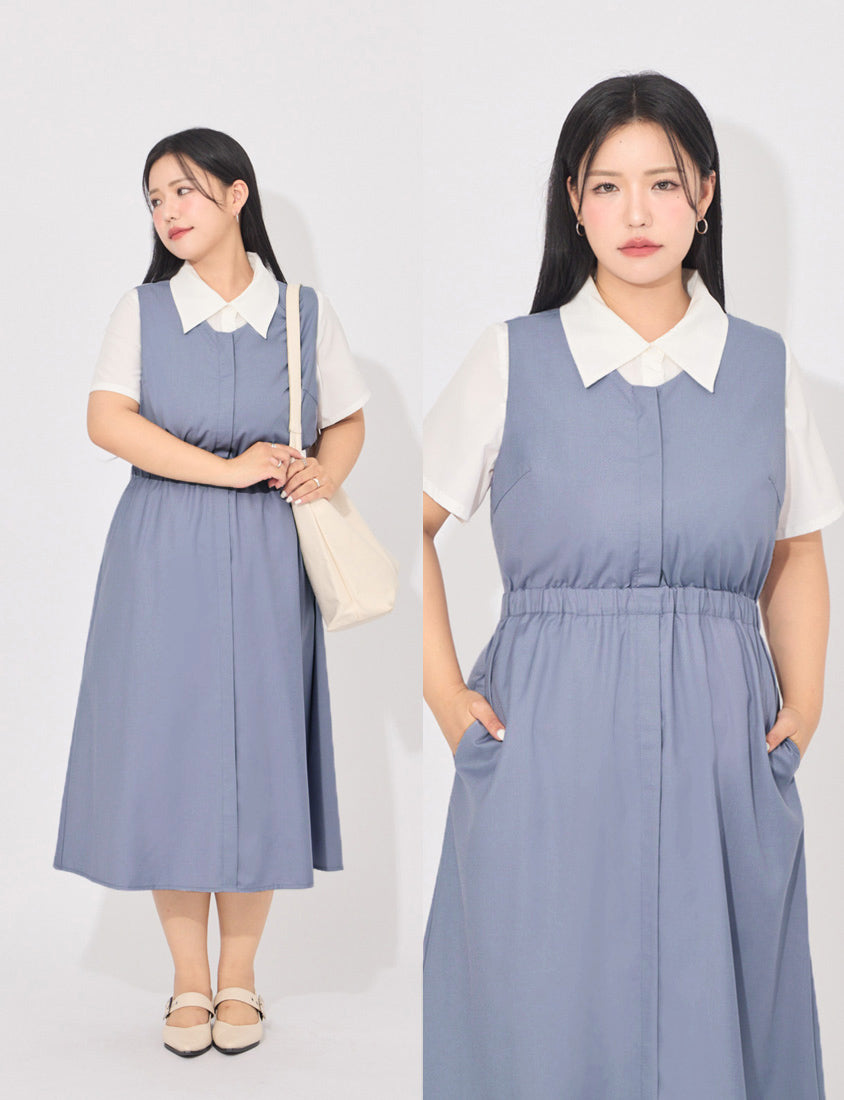 MORE U French-Style Back Cut-Out Plus Size Dress