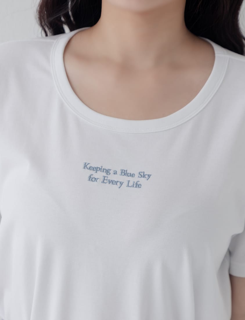 Mei-Mei Charity Slogan Plus Size Embroidered Tee