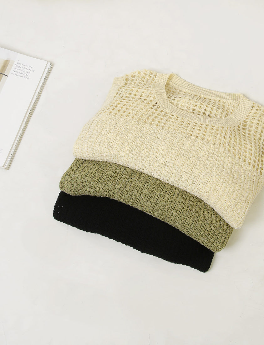 Japanese Style Side Slit Long Knit Plus Size Vest