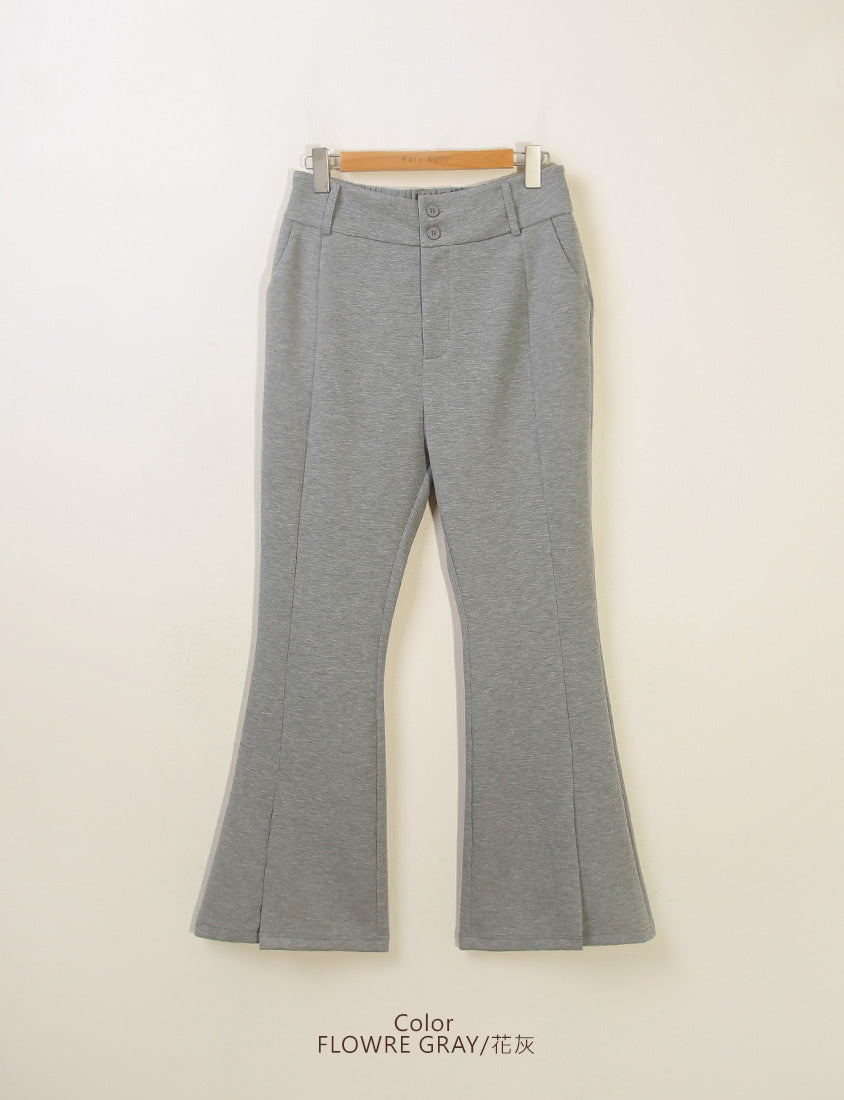 MUA! Sexy Space Cotton Front Slit Plus Size Flare Pants