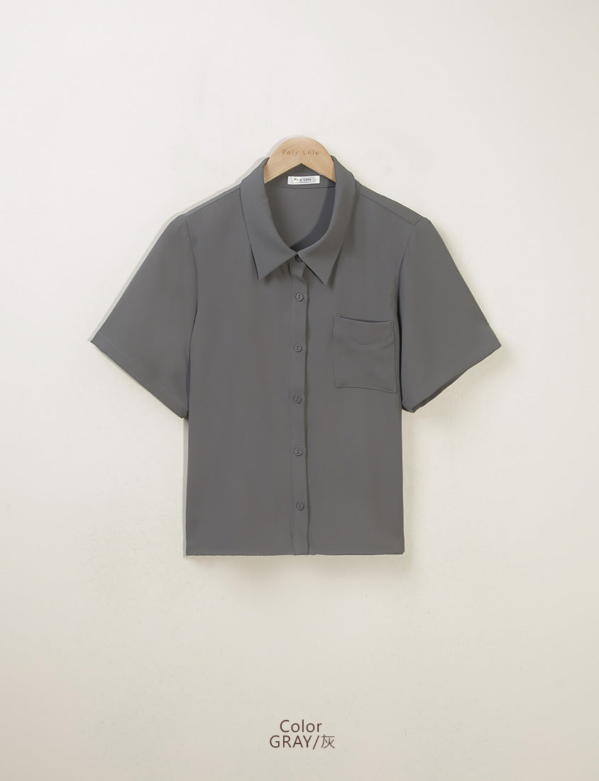 MISS. Silky Cool Morandi Colors Plus Size Shirt