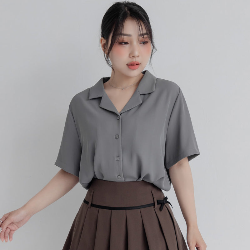 MISS. Silky Cool Oversize Cuban Collar Plus Size Shirt (Unisex)