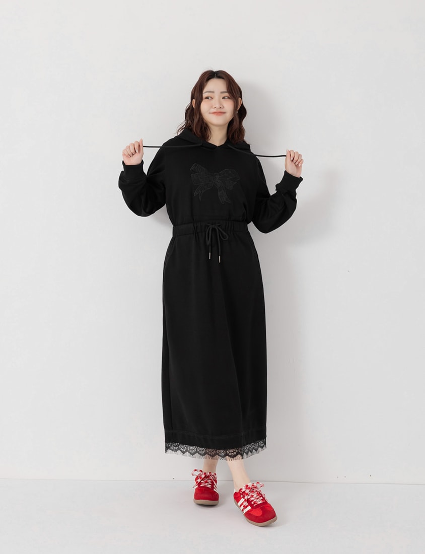 Lace Bow Cloud Cotton Plus Size Hoodie