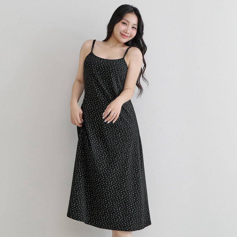 Adjustable Straps Floral Plus Size Cami Dress