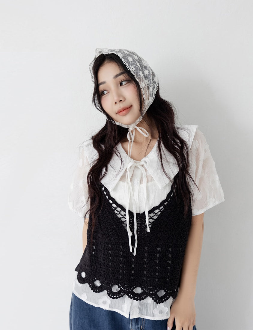 Versatile Crochet Knit Plus Size Vest