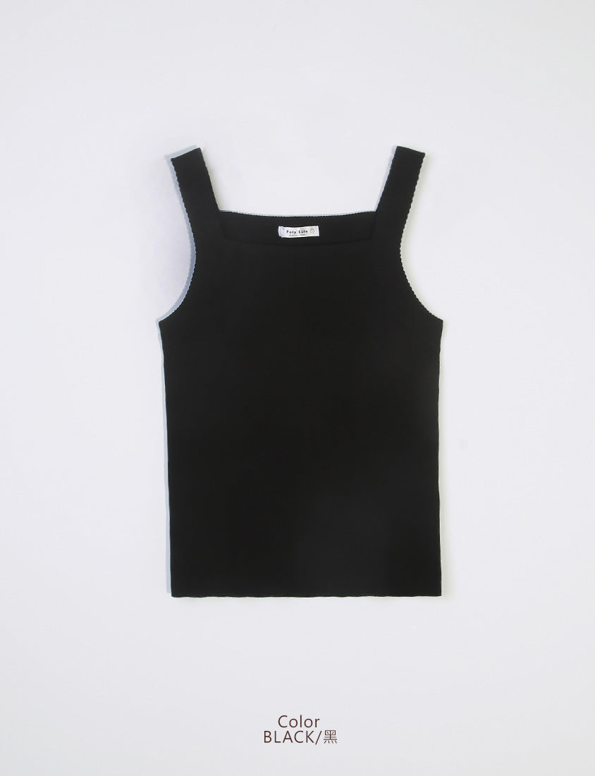MISS. Ice Silk Lyocell Bra Bulges Support Knit Plus Size Tank Top