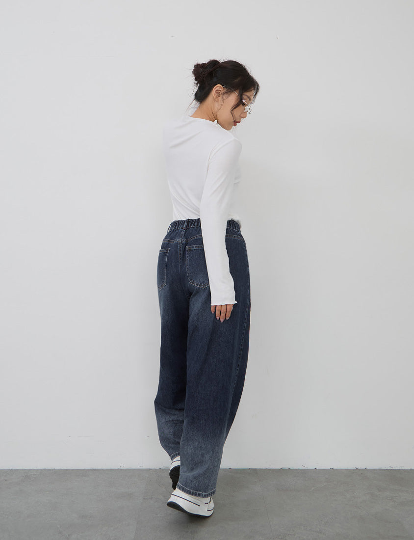 Classic Soft Ribbed Lettuce Edge Plus Size Top