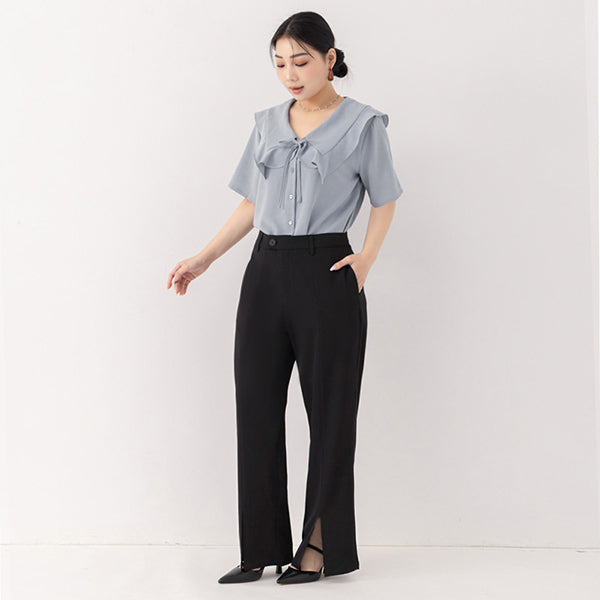 MISS. Silky Cool Slit Slim Fit Plus Size Tailored Pants