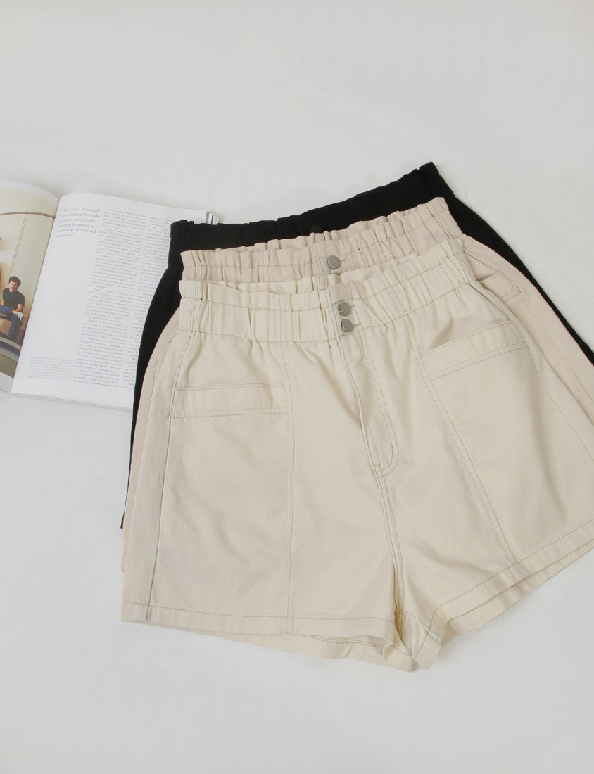 Playful Bubble Hem Twill Drawstring Plus Size Shorts