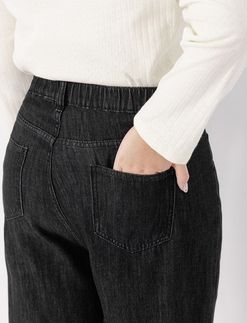 Apple-Shaped Friendly! Seamed Plus Size Wide Leg Jeans