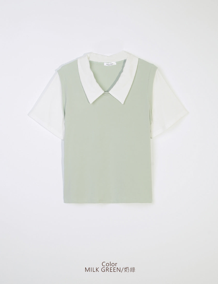 MISS. Lyocell Cooling Faux Two-Piece Plus Size Top