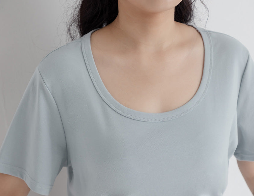 U-Neck Multicolor Plus Size Comfy Slim Tee