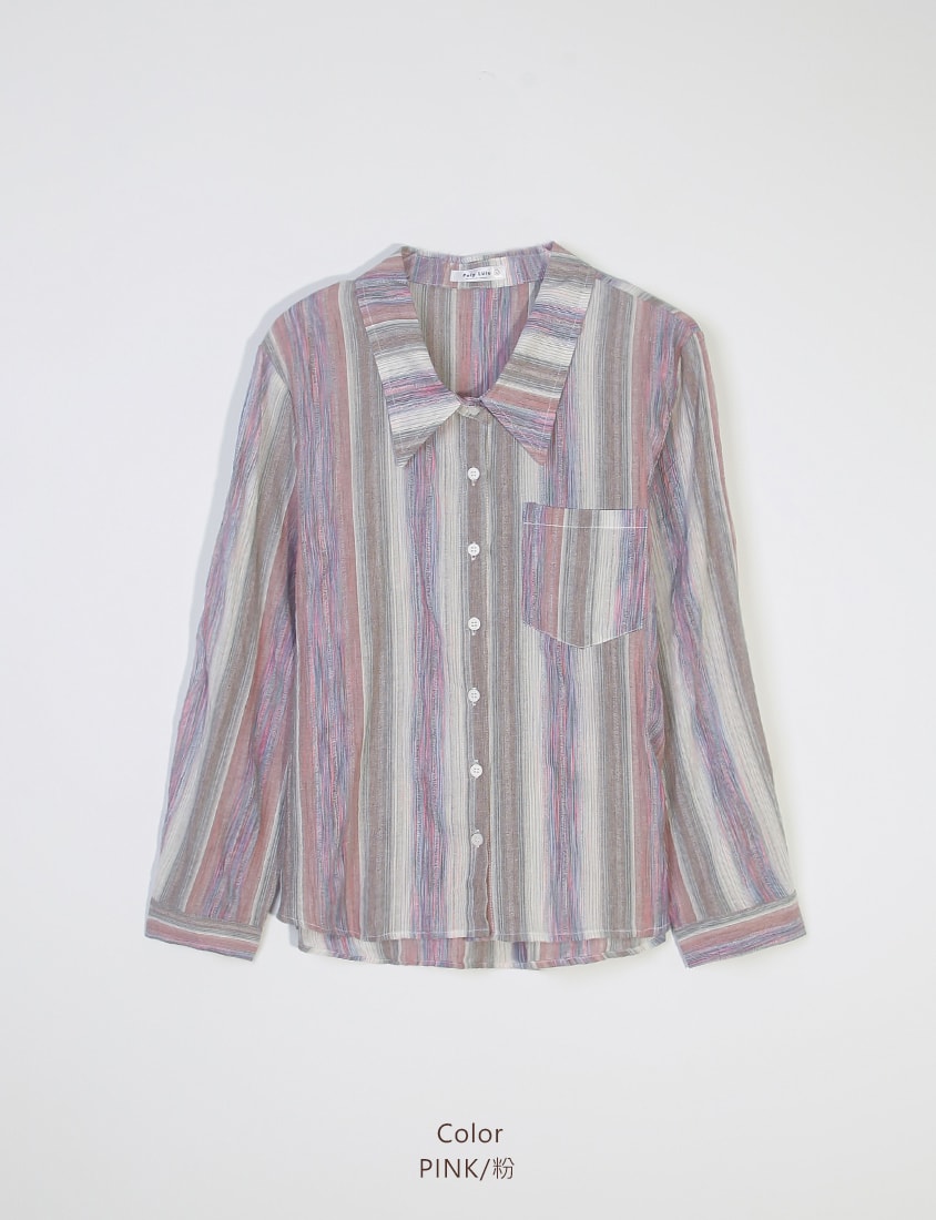 MUA! Tie-Dye Contrast Stripe Long Sleeve Plus Size Shirt