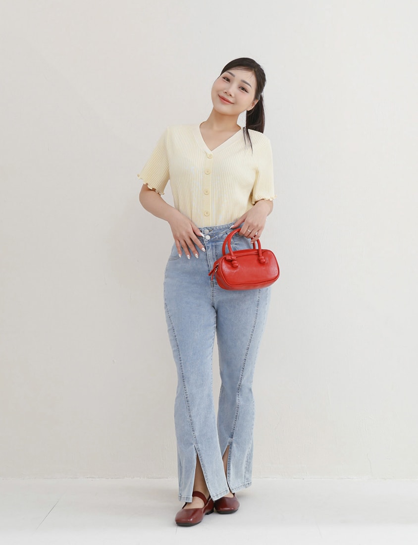 Cooling Lyocell Faux Button Plus Size Knit Top
