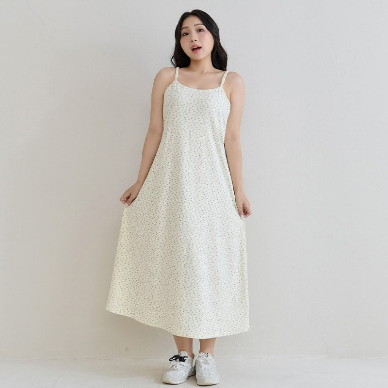 Adjustable Straps Floral Plus Size Cami Dress