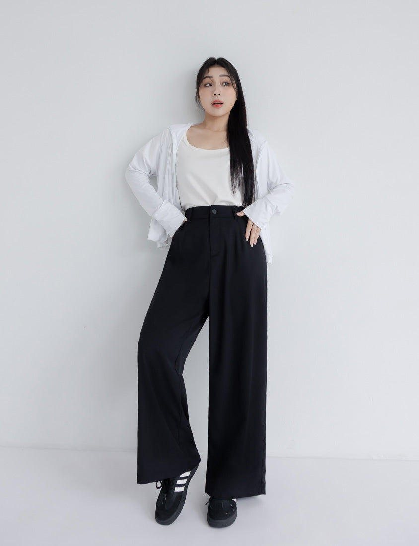 Sophisticated Pleated Drawstring Plus Size Tailored Pants