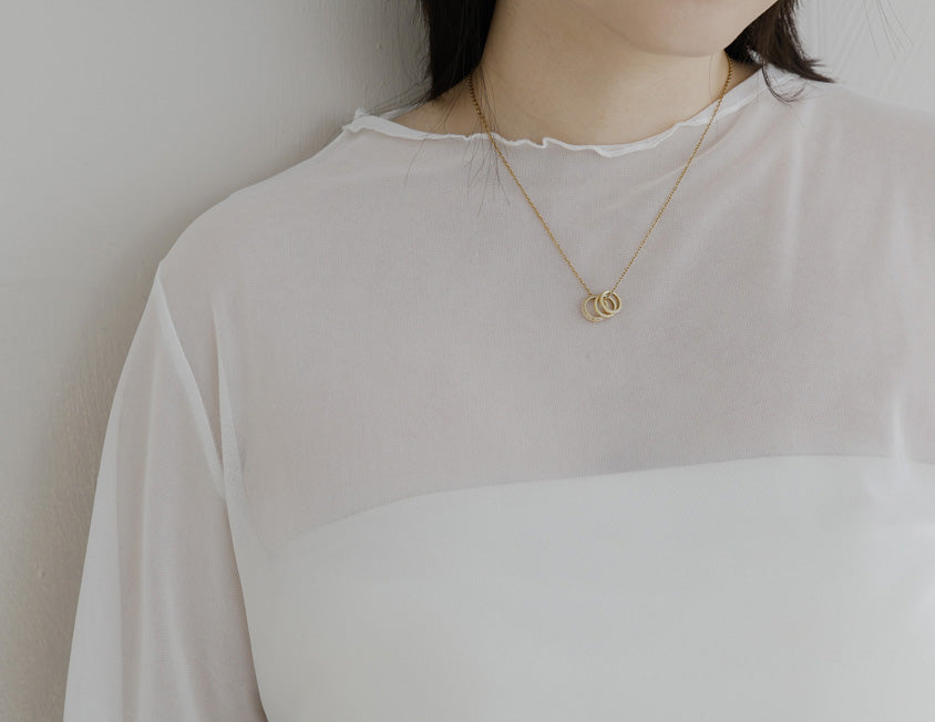 MISS. Sheer Wavy Edge Korean Style Plus Size Short Sleeve Top