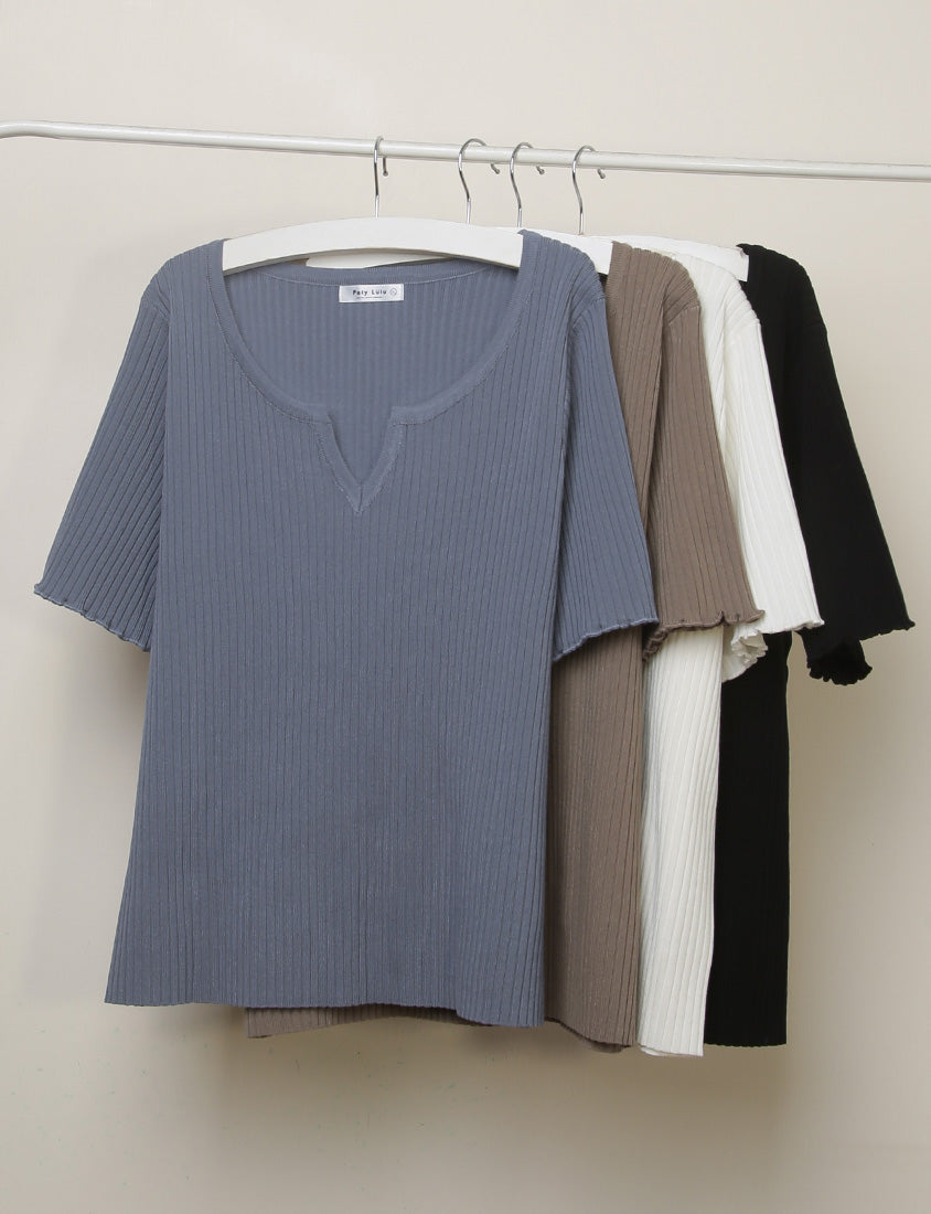 MISS. Essential Wavy Edge Plus Size Knit Top