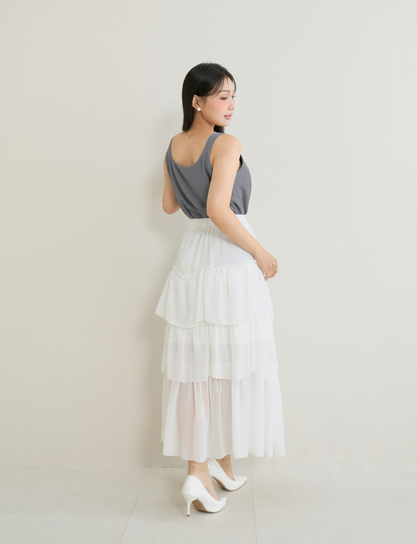 MISS. Two Way Reversible Matte Chiffon Plus Size Tank Top