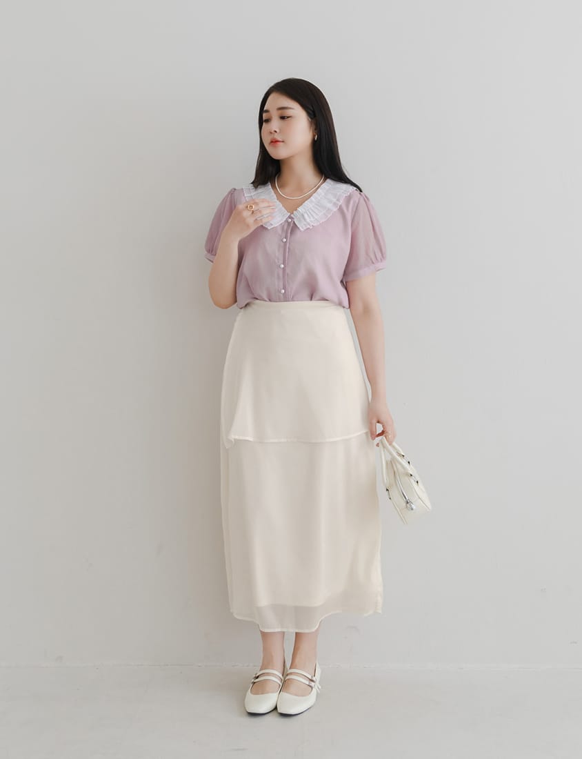 Fairy Two-Piece Sheer Plus Size Maxi Skirt (with Inner Skirt)