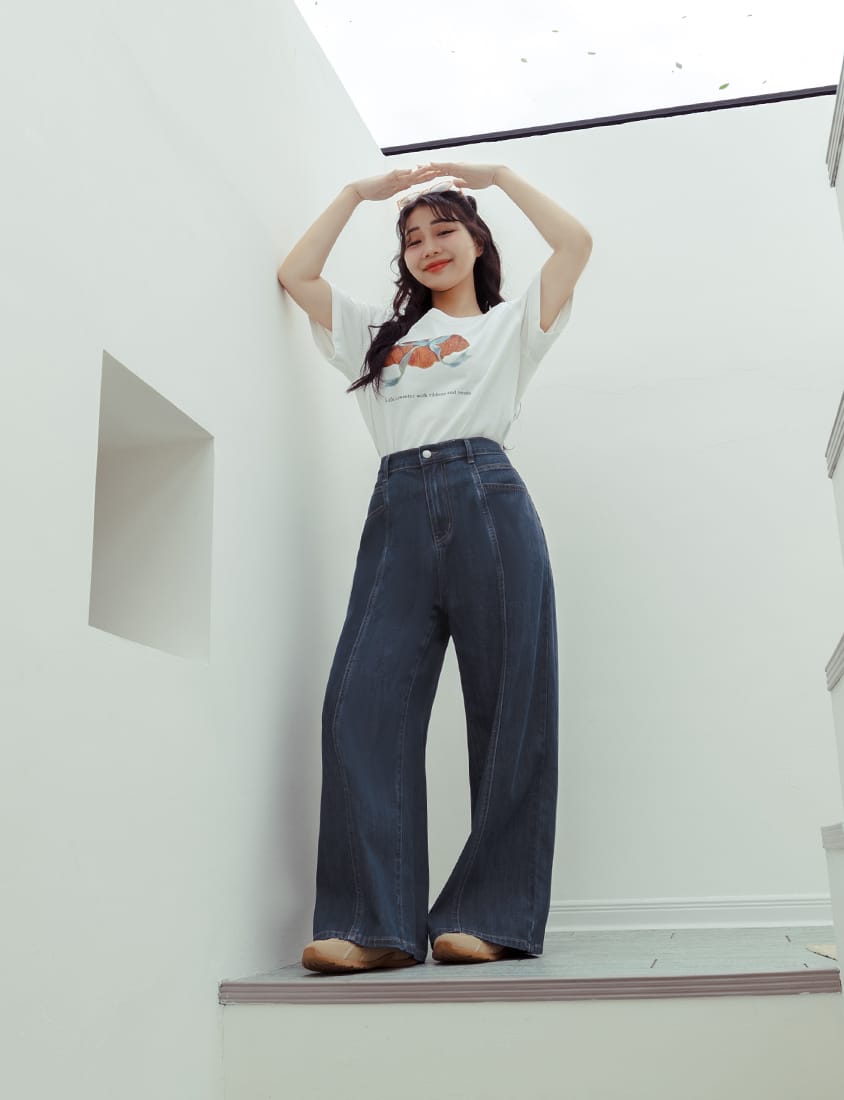 Pear-Shaped Friendly! Seamed Plus Size Wide Leg Jeans