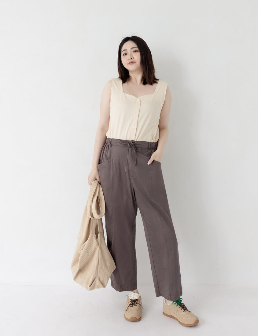 Utility Side-Tie Big Pocket Plus Size Boyfriend Pants