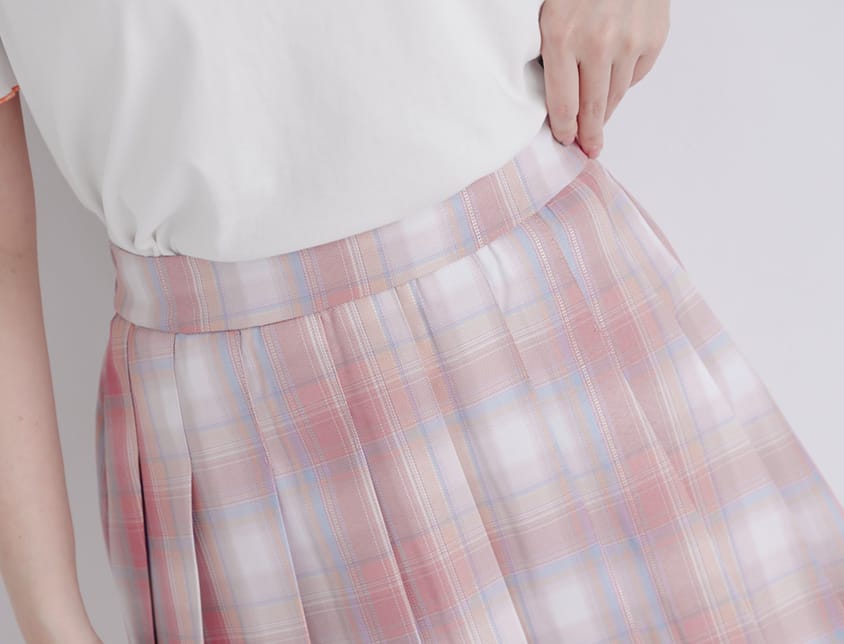 Korean Preppy Elastic Back Plaid Pleated Plus Size Mini Skirt (With Shorts)