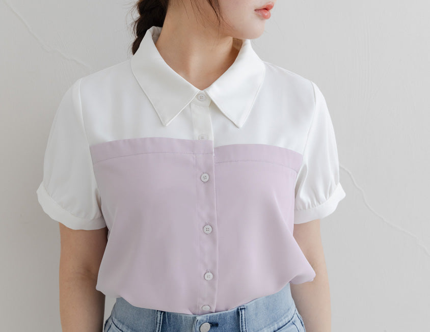 Faux Two-Piece Asymmetric Color-Block Plus Size Shirt