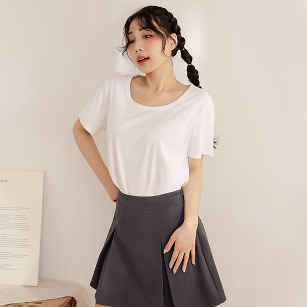 U-Neck Multicolor Plus Size Comfy Slim Tee